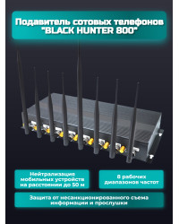 Подавитель сотовых телефонов "Black Hunter 800"