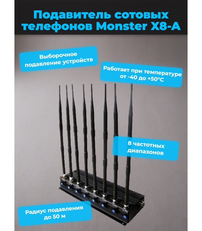 Подавитель сотовых телефонов "Monster X8-A"