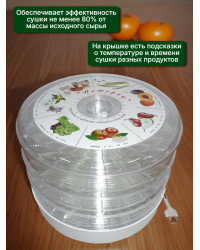 Сушилка для фруктов и овощей "Ветерок" (3 поддона) прозрачная