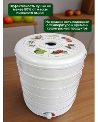 Сушилка для фруктов и овощей "Ветерок" (5 поддонов) белая
