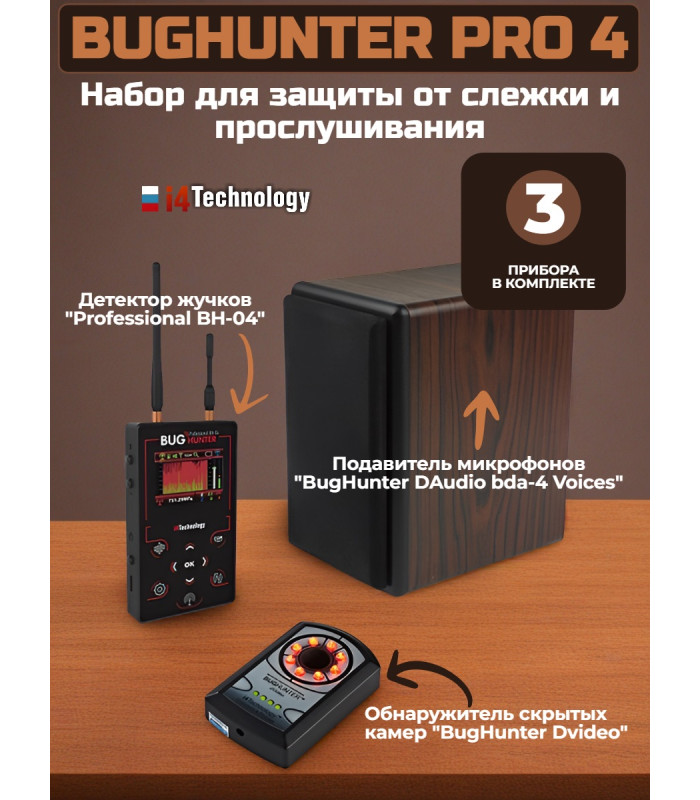 Набор для защиты от слежения и прослушивания "BugHunter PRO 4" со скидкой 5%!