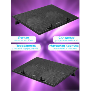 Охлаждающая подставка для ноутбука CROWN CMLS-401 Blue, до 17"