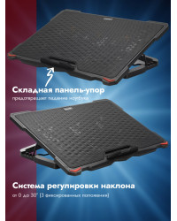 Охлаждающая подставка для ноутбука CROWN CMLS-402 Red, до 17"