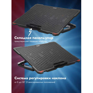 Охлаждающая подставка для ноутбука CROWN CMLS-402 Red, до 17"
