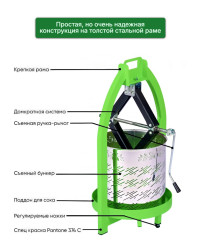 Пресс для отжима сока домкратный SOK 6 NEW с кожухом