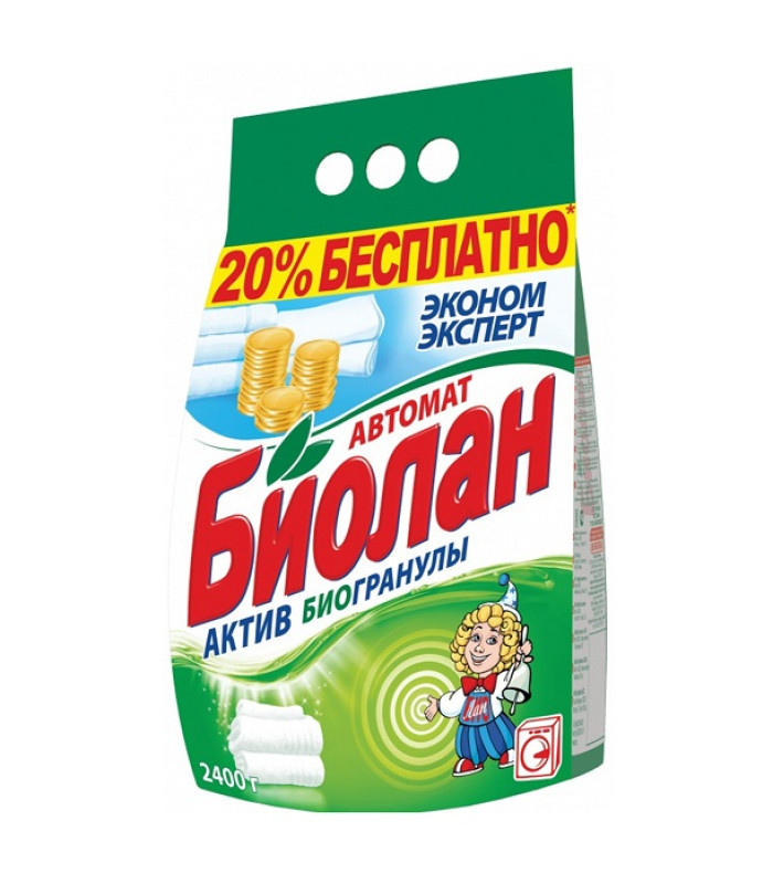 Стиральный порошок Биолан "Эконом эксперт", автомат, 2,4 кг