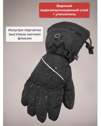 Перчатки сенсорные с регулируемым подогревом RedLaika Lux (3000 мАч, до 9 ч) черные, р.L