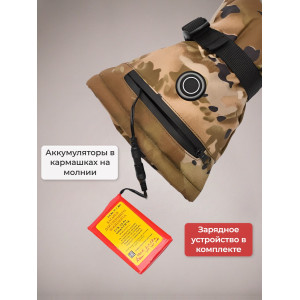 Перчатки сенсорные с регулируемым подогревом RedLaika Lux (3000 мАч, до 9 ч) камуфляж, р.L