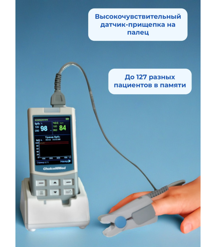 Пульсоксиметр Choicemmed MD300M с датчиками: для взрослых и неонатальным (с поверкой)