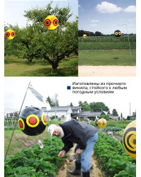 Комплект 3-х виниловых 3D шаров с глазами хищника для отпугивания птиц