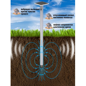Отпугиватель кротов "SITITEK КМ-01S" с солнечной батареей