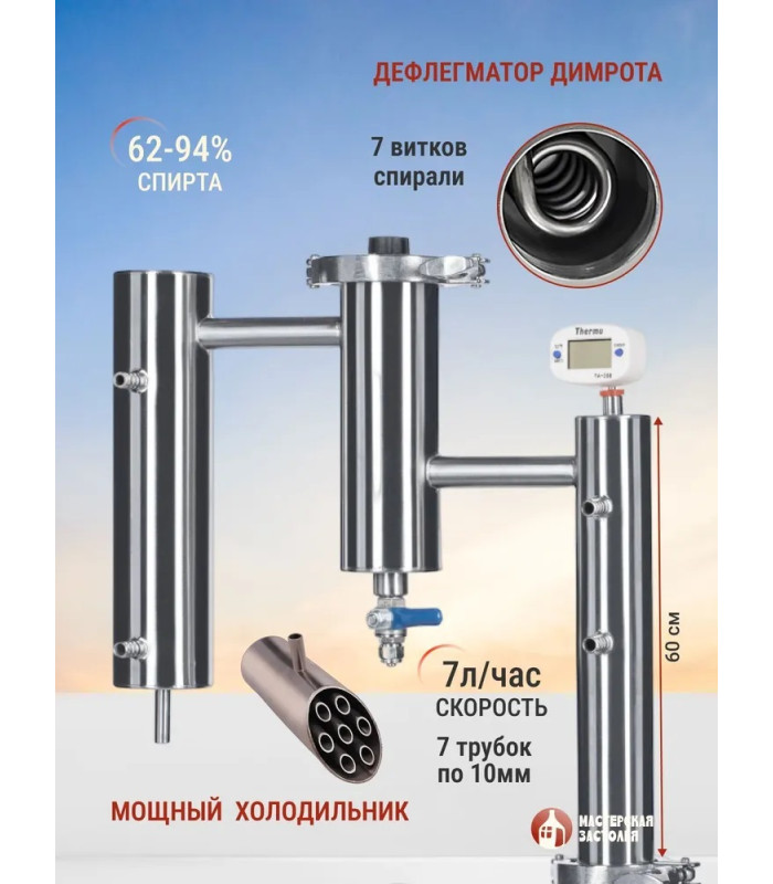 Автоклав Мастерская застолья 2.0 + самогонный аппарат Жара 20л, 2 в 1 (на пару и на воде)