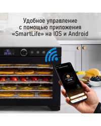 Сушилка для фруктов с WI-FI CHEF PRO CF-FD804A (6 поддонов + 6 для пастилы + 6 для ягод) 40 л, сталь
