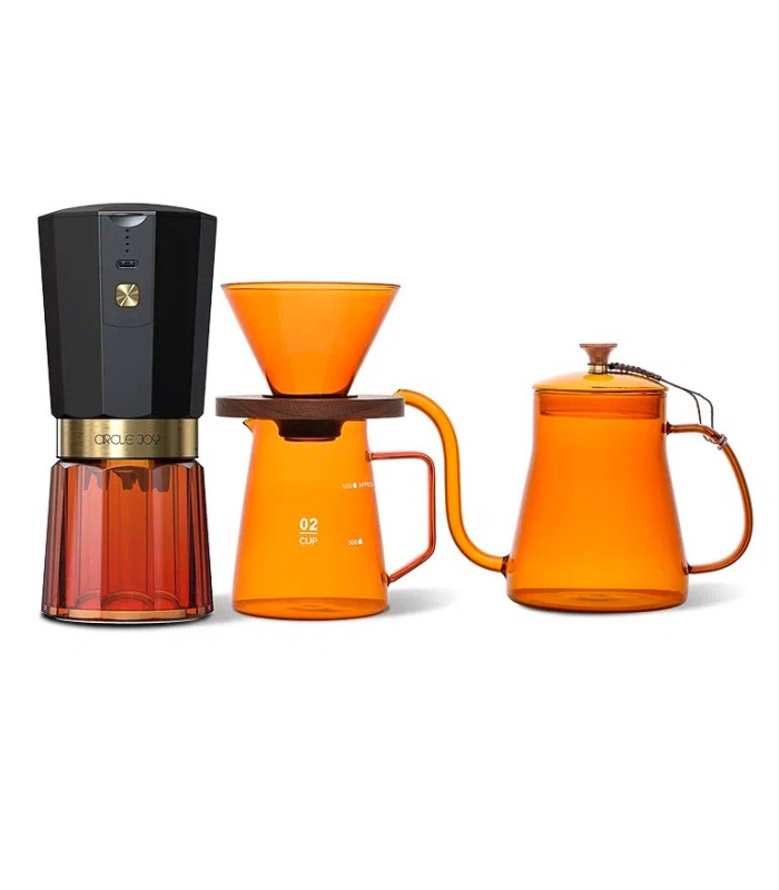 Кофейный набор 3 в 1 Circle Joy Amber Coffee Maker Set (CJ-CF09) (Аккумуляторная кофемолка + посуда для приготовления кофе)