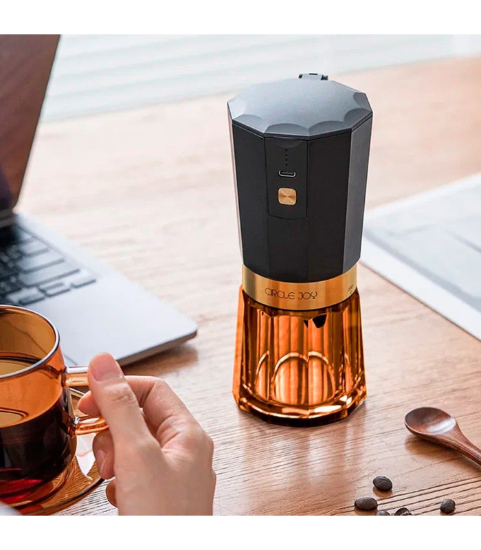 Портативная кофемолка Circle Joy Electric Coffee Grinder (CJ-EG05 Black-Amber RUS)
