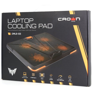Охлаждающая подставка для ноутбука CROWN CMLS-133 Orange, до 19"