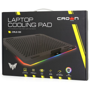 Охлаждающая подставка для ноутбука CROWN CMLS-150 RGB, до 19"