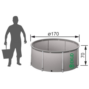 Бочка для воды EKUD складная, из ПВХ (1500 л., h=70см) с крышкой