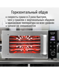 Сушилка для фруктов с WI-FI STINGRAY ST-FD709A (6 поддонов + 6 для пастилы + 6 для ягод) 25 л, сталь
