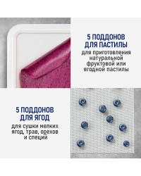 Сушилка для фруктов с WI-FI STINGRAY ST-FD729A (5 поддонов + 5 для пастилы + 5 для ягод) 12 л, сталь