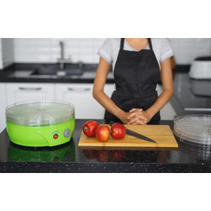 Электрическая сушилка для овощей и фруктов Аксион Т33, 5 поддонов (зеленая)