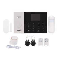 Беспроводная GSM/Wi-Fi сигнализация TUYA "SmartСтраж ШЕРИФ-GSM" для дачи и квартиры (2 канала оповещения, RFID-брелки, аккумулятор, проводные зоны)
