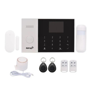 Беспроводная GSM/Wi-Fi сигнализация TUYA "SmartСтраж ШЕРИФ-GSM" для дачи и квартиры (2 канала оповещения, RFID-брелки, аккумулятор, проводные зоны)