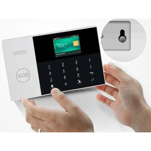 Беспроводная GSM/Wi-Fi сигнализация TUYA "SmartСтраж ШЕРИФ-GSM" для дачи и квартиры (2 канала оповещения, RFID-брелки, аккумулятор, проводные зоны)