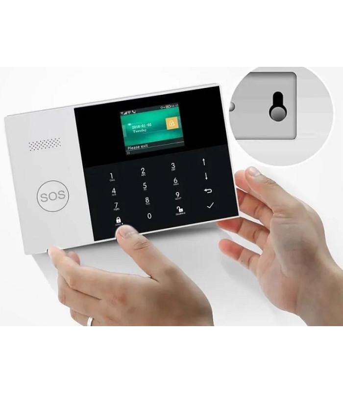 Беспроводная GSM/Wi-Fi сигнализация TUYA "SmartСтраж ШЕРИФ-GSM" для дачи и квартиры (2 канала оповещения, RFID-брелки, аккумулятор, проводные зоны)