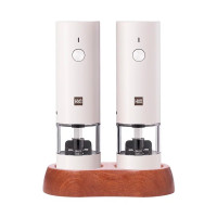 Набор мини-мельниц для специй Xiaomi HuoHou Electric Mini Grinder Rechargable HU0278 RUS с аккумулятором и деревянной подставкой