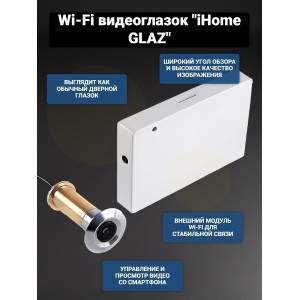 Wi-Fi видеоглазок «iHome GLAZ» с записью по движению и удаленным доступом