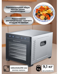 Сушилка для овощей и фруктов Zigmund & Shtain ZFD-411 (12 поддонов + 6 сеток)