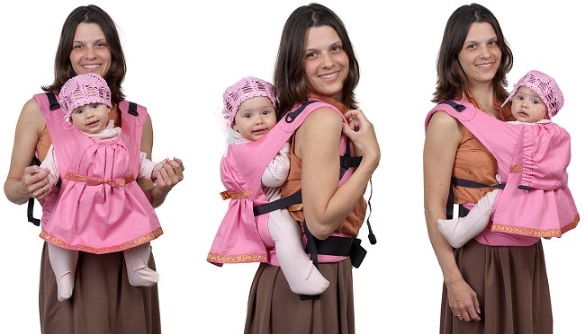 В слинг-рюкзаке "Дочкомобиль" Вы можете расположить ребенка так, как это наиболее удобно в конкретный момент! (нажмите на фото для увеличения)