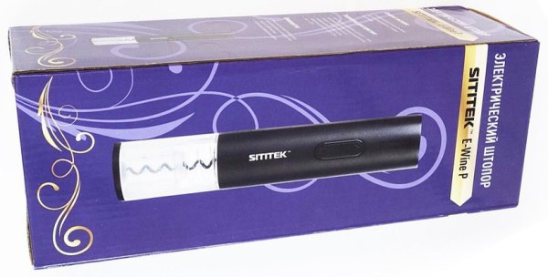Особый внешний вид упаковки придает электронному штопору "SITITEK E-Wine P" подарочный дизайн