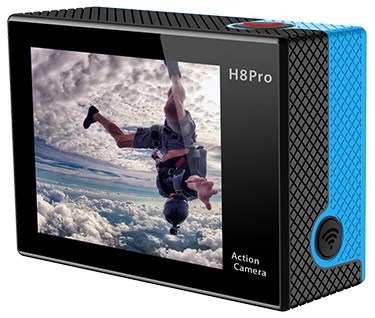 Экшн-камера "EKEN H8 PRO Ultra HD 4K" имеет 2 дисплея: основной на задней панели и небольшой информационный — на передней