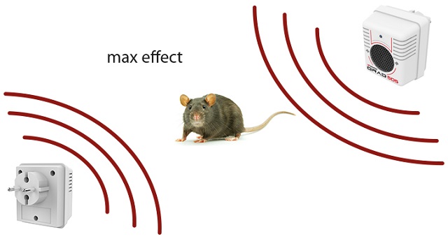 Благодаря круговому распространению сигнала, ни один вредитель не сможет избежать отпугивающего воздействия