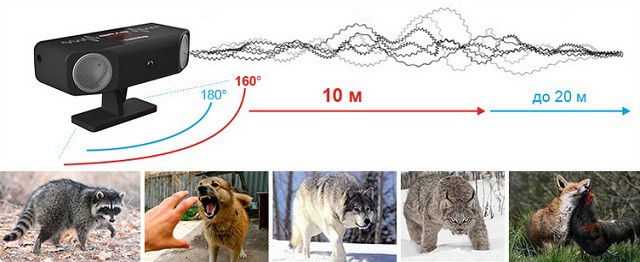 На расстоянии 10-20 метров перед собой устройство способно остановить абсолютно любое животное средних размеров