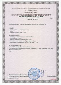 Удостоверение о регистрации Минздравом РФ