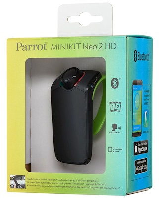 Автомобильное устройство громкой связи "Parrot MINIKIT Neo 2 HD" поставляется в прозрачной оригинальной упаковке