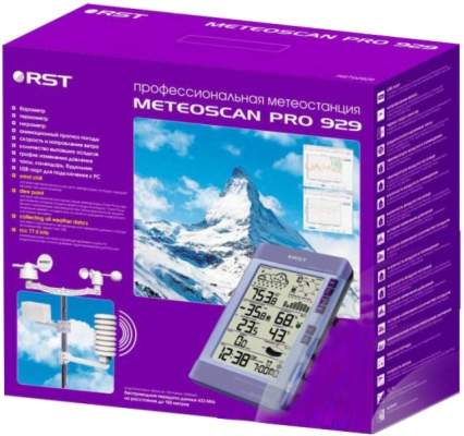 Профессиональная метеостанция RST 02929 "Meteoscan Pro 929" в упаковке