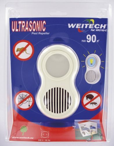 Ультразвуковой отпугиватель грызунов и насекомых Weitech WK-0180 в упаковке