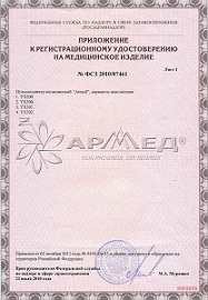 Сертификаты соответствия пульсоксиметра Armed YX200