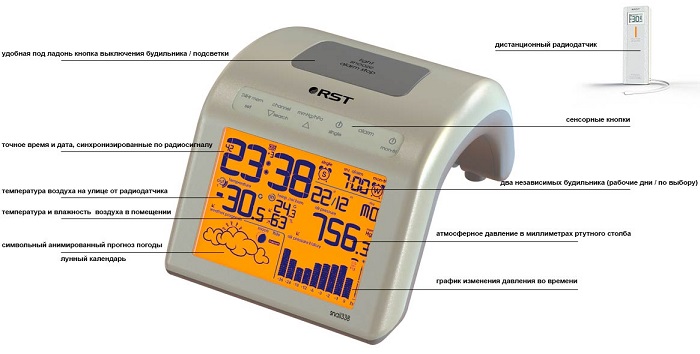Электронные настольные часы-метеостанция Snail 338 RST88338
