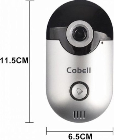 Видеодомофон "Cobell" имеет небольшие размеры: 11.5 х 6,5 см