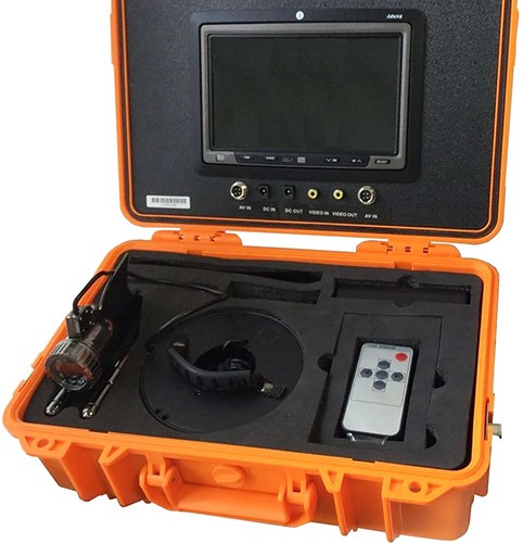 Все элементы системы "JJ-CONNECT Underwater Camera Color Delux" упакованы в специальный чемоданчик для удобной транспортировки (нажмите на изображение, чтобы увеличить)