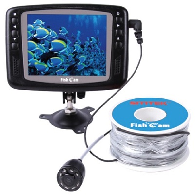 Монитор рыболовной видеокамеры "FishCam-501" обеспечивает детализированное изображение, а кабель длиной 15 м — возможность глубоководной съемки