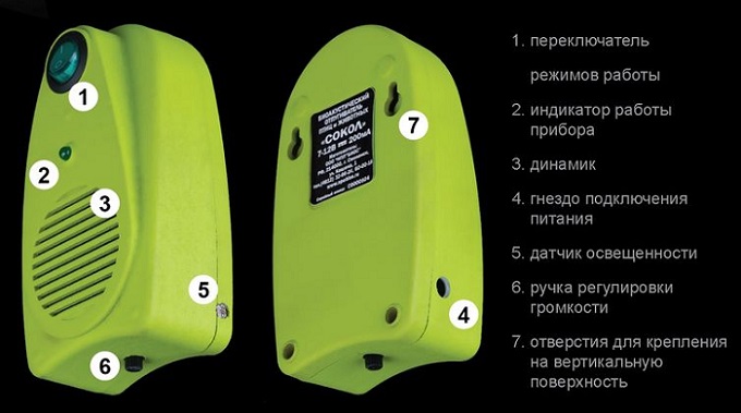 Биоакустический отпугиватель птиц  и животных "СОКОЛ"