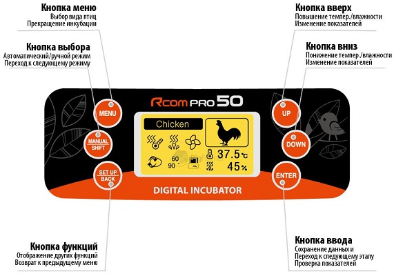 Инкубатор цифровой автоматический Rcom 20 Pro