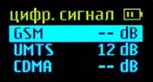 Показания дисплея в режиме мониторинга цифровых передатчиков