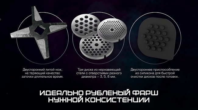 Мясорубка GARLYN NLO 2.0 (3в1: мясорубка + соковыжималка + овощерезка)